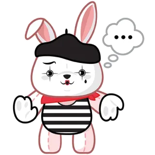 cute plush bunny telegram stickers