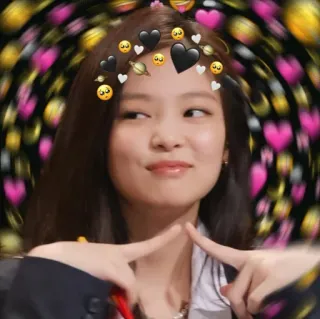 👉 vrouw, glimlach, portret, hart, emoji, zwart hart telegram sticker