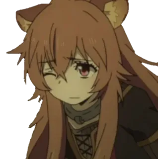 😓 Raphtalia The Rising of the Shield Hero Anime, Sticker, Raphtalia, Tanuki, Carino telegram sticker