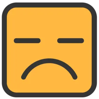 😑 triste, emoji, amarillo, cara, infeliz, expresión telegram sticker