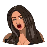 🤣 woman, face, brunette, cartoon, person, girl telegram sticker