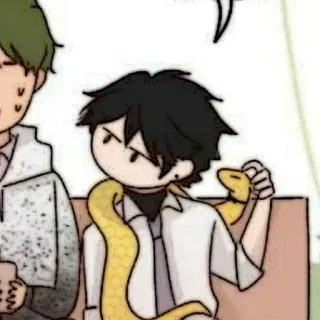 🗿 anime, snake, cartoon, boy telegram sticker