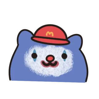 🤡 dibujo animado, mono, animal, ilustración, oso, McDonald's telegram sticker