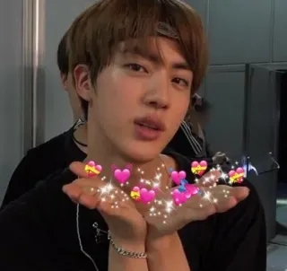 🐹 Jin K-Pop, BTS, Jin, Herz, Liebe, Koreanischer Pop, Idol, Fanart telegram sticker
