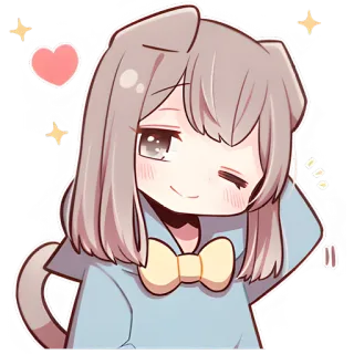😉 动漫, 卡哇伊, 贴纸, 可爱, 卡通, 眨眼 whatsapp sticker