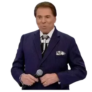 😮 Silvio Santos presentador, hombre, brasil, tv, traje, anfitrión whatsapp sticker