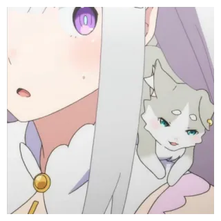 💞 Emilia Re:Zero Anime, Emilia, Puck, Re:Zero, Fantasía, Lindo whatsapp sticker