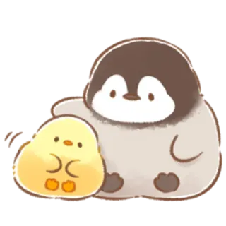 ❤️ пингвин, цыплёнок, милый, животные, птицы, мультфильм telegram sticker