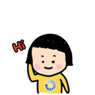 😄 Hi 挨拶, こんにちは, 漫画, フレンドリー, 女の子 telegram sticker