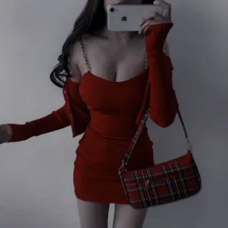🧸 woman, red dress, fashion, style whatsapp sticker