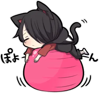 😓 ぱよーん kucing, anime, kartun, mengantuk, lelah, istirahat telegram sticker