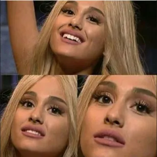 😁 Ariana Grande ariana grande, piosenkarka, pop, celebrytka, twarz, wyraz, mem telegram sticker