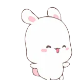 😌 토끼, 바니, 귀여운, 동물, 행복한, 카와이 telegram sticker