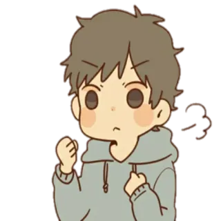 😤 Cartone animato, Ragazzo, Anime, Personaggio, Adesivo, Emozione, Carino telegram sticker
