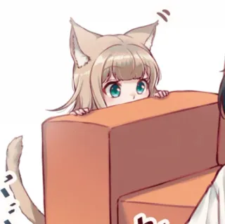 🪤 Anime, Ragazza gatto, Kawaii, Carino, Neko, Manga whatsapp sticker