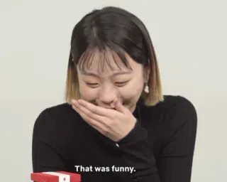 😂 That was funny. смешной, смех, женщина, счастливый, реакция telegram sticker