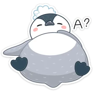 ❓ A? пингвин, милый, животное, птица, каваий, мультфильм whatsapp sticker