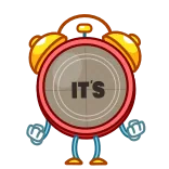 😡 IT'S alarm clock, time, countdown, clock, cartoon telegram sticker