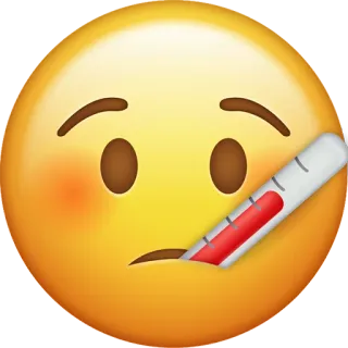 🤒 emoji, sick, thermometer, illness, fever, health telegram sticker