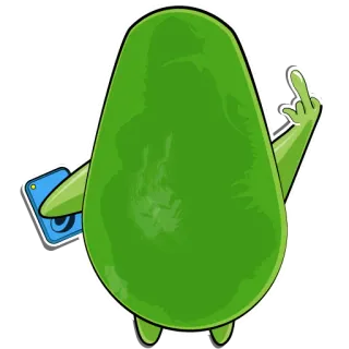 🖕 avocat, doigt d'honneur, geste obscène, dessin animé, autocollant, humour telegram sticker