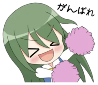 👯 Cheerleader, Anime, Cartoon, Süß, Anfeuern, Pompons telegram sticker