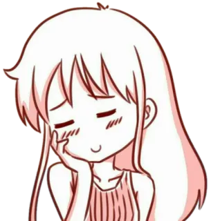☺️ anime girl, manga, cute, illustration, cartoon, character, sad whatsapp sticker