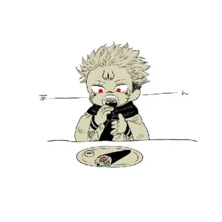🤤 Ryomen Sukuna Jujutsu Kaisen あ Anime, Mangá, Jujutsu Kaisen, Sukuna, Demônio, Comendo telegram sticker