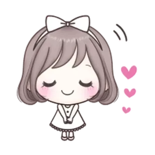 😊 fofo, menina, chibi, laço, desenho animado telegram sticker