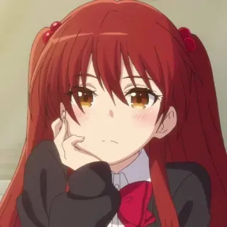 🩸 anime girl, red hair, twintails, cute, manga, cartoon telegram sticker