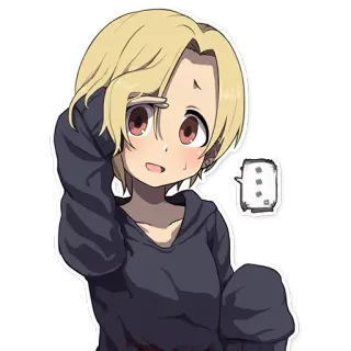👀 anime, chica, expresión, sticker telegram sticker
