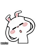 🤯 coniglio, carino, arrossire, cartone animato, preoccupato, animale whatsapp sticker