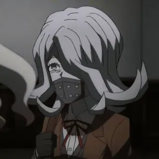 😶 Mukuro Ikusaba Danganronpa Anime, Mukuro Ikusaba, Danganronpa, Uniforme escolar, Cara enmascarada telegram sticker