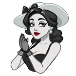 👏 mujer, sombrero, guantes, vestido, vintage, moda, estilo whatsapp sticker