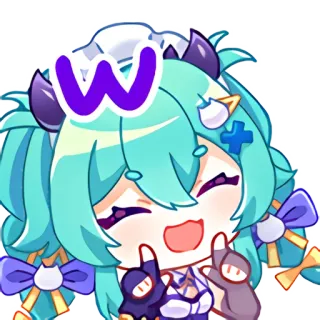 😉 W Anime, Mignon, Kawaii, Manga, Illustration telegram sticker