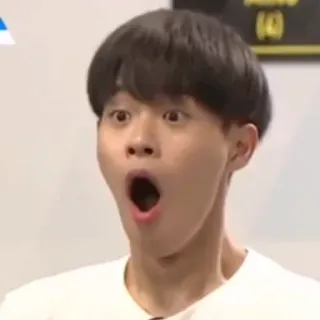 😯 шок, удивление, корейский, взволнованный, открытый рот, лицо telegram sticker