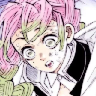 😨 Mitsuri Kanroji Demon Slayer Anime, Demon Slayer, Mitsuri Kanroji, Capelli Rosa whatsapp sticker