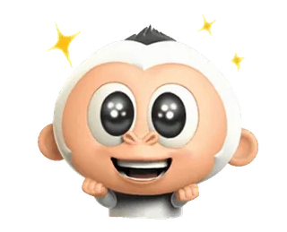 🥺 monkey, cute, cartoon, emoji, happy, sparkling whatsapp sticker