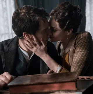 💏 kiss, couple, romance, love, affection, intimacy, period piece telegram sticker