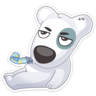 🎉 动物, 熊, 卡通, 困倦, 派对 telegram sticker