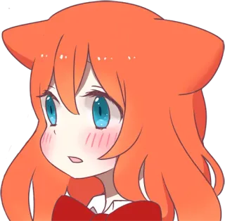 😍 anime, fofo, gato, garota, cabelo laranja, kawaii telegram sticker