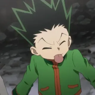 😝 Gon Freecss Hunter x Hunter anime, cartoon, character, gon freecss, hunter x hunter telegram sticker