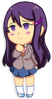 😕 Yuri Anime, Chibi, Triste, Menina, Fofo telegram sticker