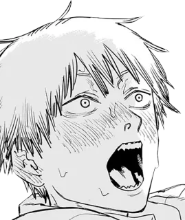 😲 Denji Chainsaw Man anime, manga, Chainsaw Man, Denji, expression, shocked telegram sticker