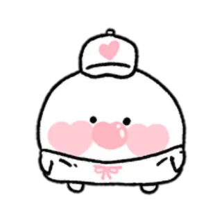 😗 dễ thương, hoạt hình, nhân vật, kawaii, hồng, trắng telegram sticker