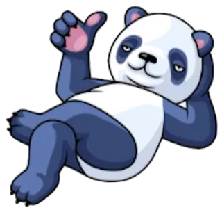 👍 panda, perezoso, relajado, dibujos animados, animal, mono whatsapp sticker