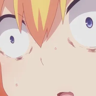 😨 anime, desenho animado, chocado, close-up, rosto, expressão telegram sticker