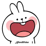😀 @FarsiSticker rabbit, cartoon, cute, happy, sticker, white, animal telegram sticker