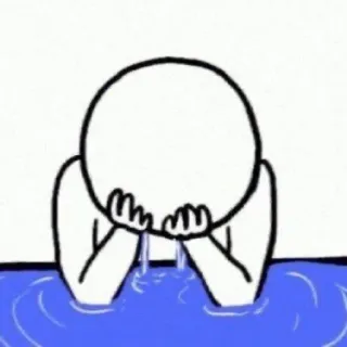 🙄 sadness, crying, depression, stress, cartoon telegram sticker