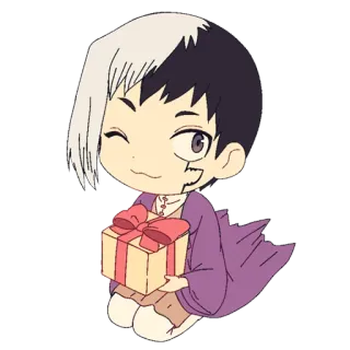 😉 Senku Ishigami Dr. Stone 애니메이션, 캐릭터, 센쿠 이시가미, Dr. Stone, 선물, 만화 telegram sticker