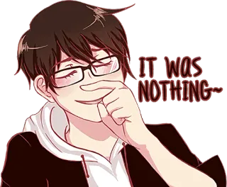 😌 IT WAS NOTHING~ Anime, Carino, Sorriso, Imbarazzato, Civettuolo telegram sticker